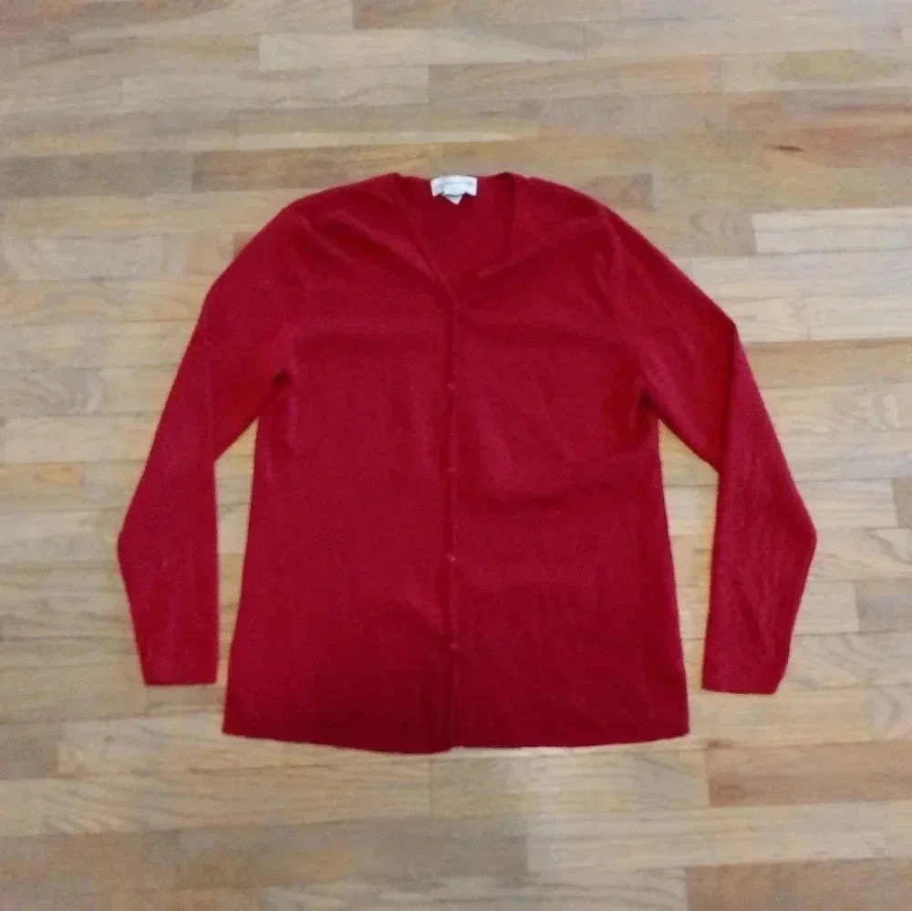 Pendleton Red Button Front Cardigan Womens Size XL - Picture 9 of 9
